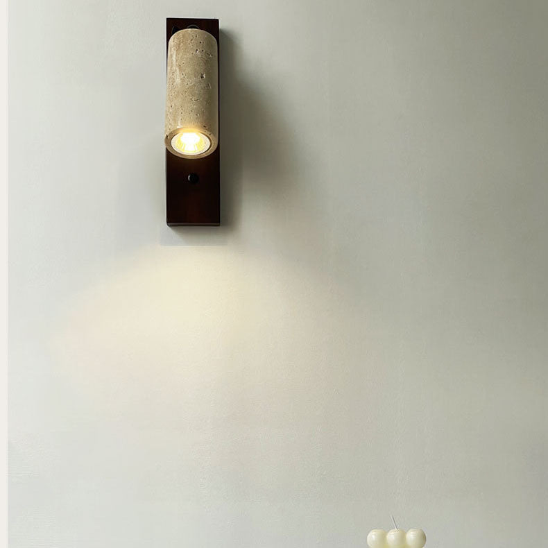 Japanese Iron Yellow Travertine 1-Light Wall Sconce Lamp