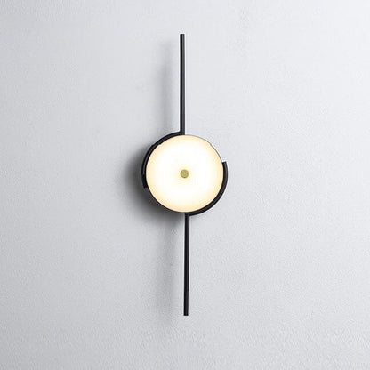 Light Geometric Round Clock Design 1-Light Wall Sconce Lamp