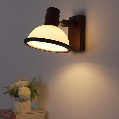 Chinese Adjustable Swing Arm Dome 1-Light Wall Sconce Lamp