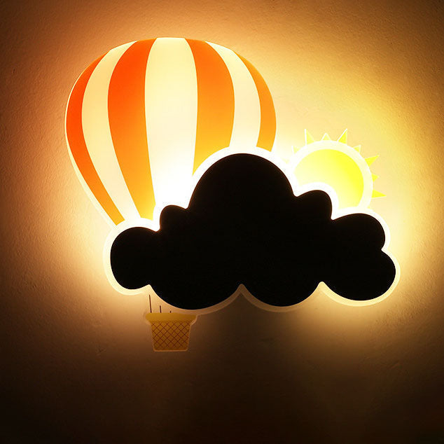 Kids Air Balloon Clouds Iron Acrylic LED Wall Sconce Lamp
