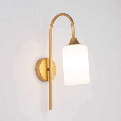 Glass Shade Bending Arm 1-Light Wall Sconce Lamp