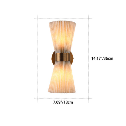 Minimalist Column Fabric Copper 2-Light Wall Sconce Lamp