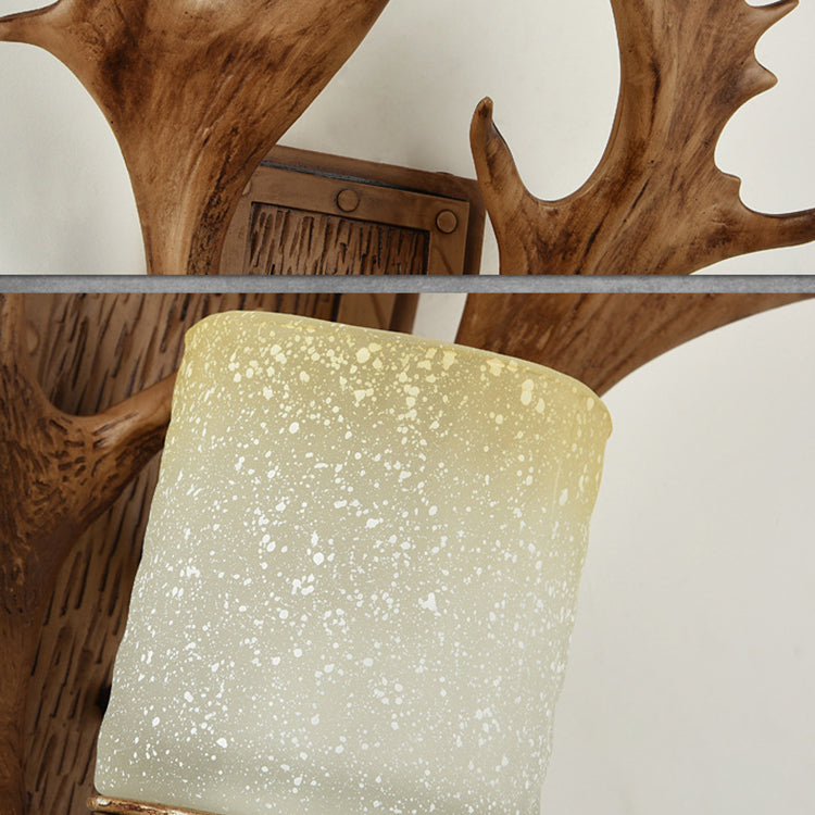 Scandinavian Cylinder Resin Glass 1-Light Wall Sconce Lamp