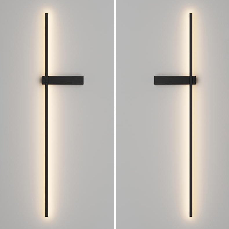 Straight Line Silicone Copper LED Wall Sconce Lamp