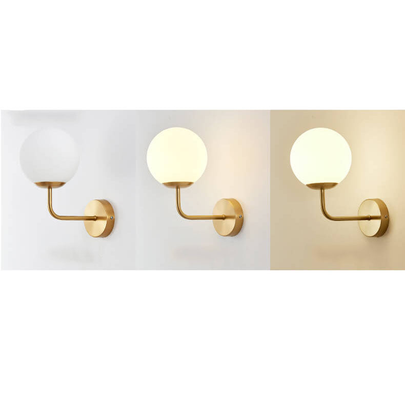 Luxury Round Ball Iron Glass 1-Light Wall Sconce Lamp