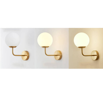 Luxury Round Ball Iron Glass 1-Light Wall Sconce Lamp