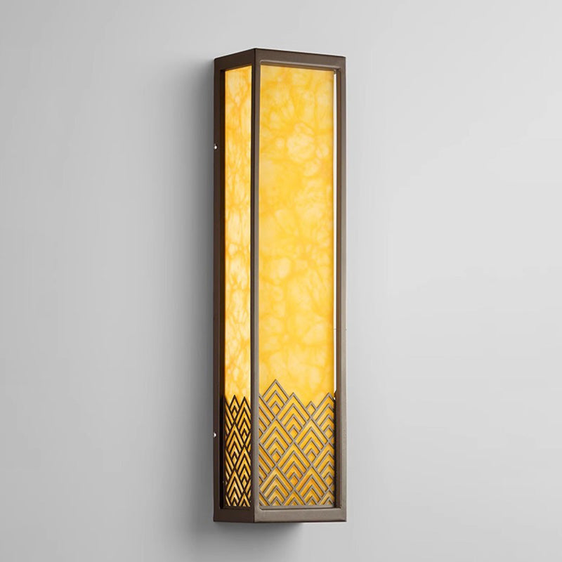 Chinese Imitation Marble Cubic LED Outdoor Wall Sconce Lamp