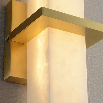 Light Full Copper Rectangular Lucite LED Wall Sconce Lamp