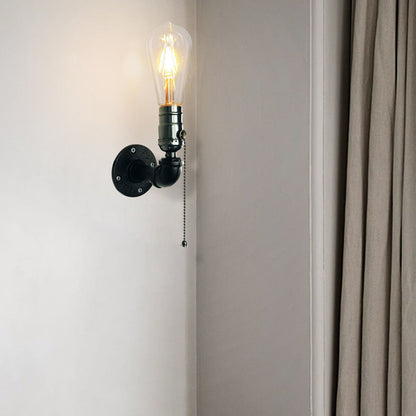 Industrial Iron Aluminum Plumbing 1-Light Wall Sconce Lamp