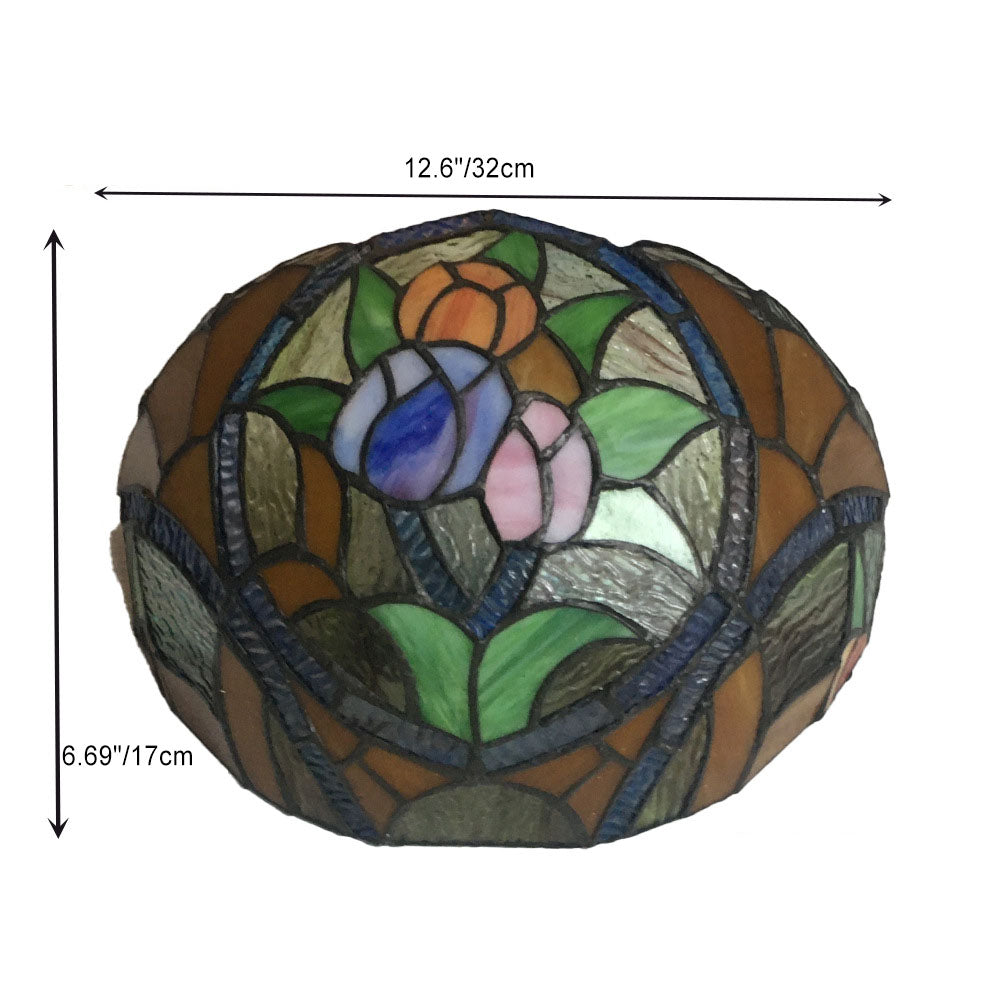 Tiffany Flower Dragonfly 1-Light Wall Sconce Lamp