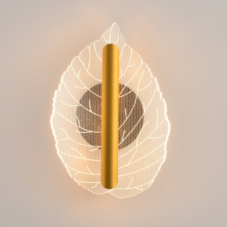 Deco Iron Acrylic Leave Teardrop Shape LED Wall Sconce Lamp