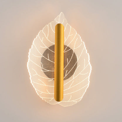 Deco Iron Acrylic Leave Teardrop Shape LED Wall Sconce Lamp