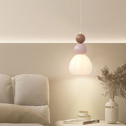 Round Gourd Petal Hardware Glass 1-Light Wall Sconce Lamp