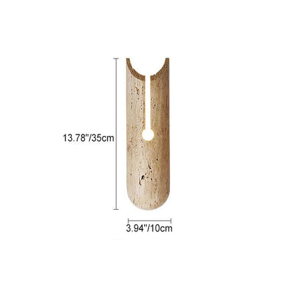 Japanese Travertine Half Oval 1-Light Wall Sconce Lamp