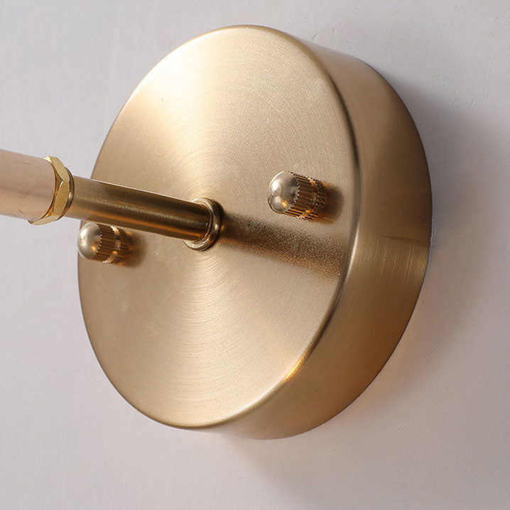 Brass Finish Frame Glass Ball 1-Light Wall Sconce Lamp