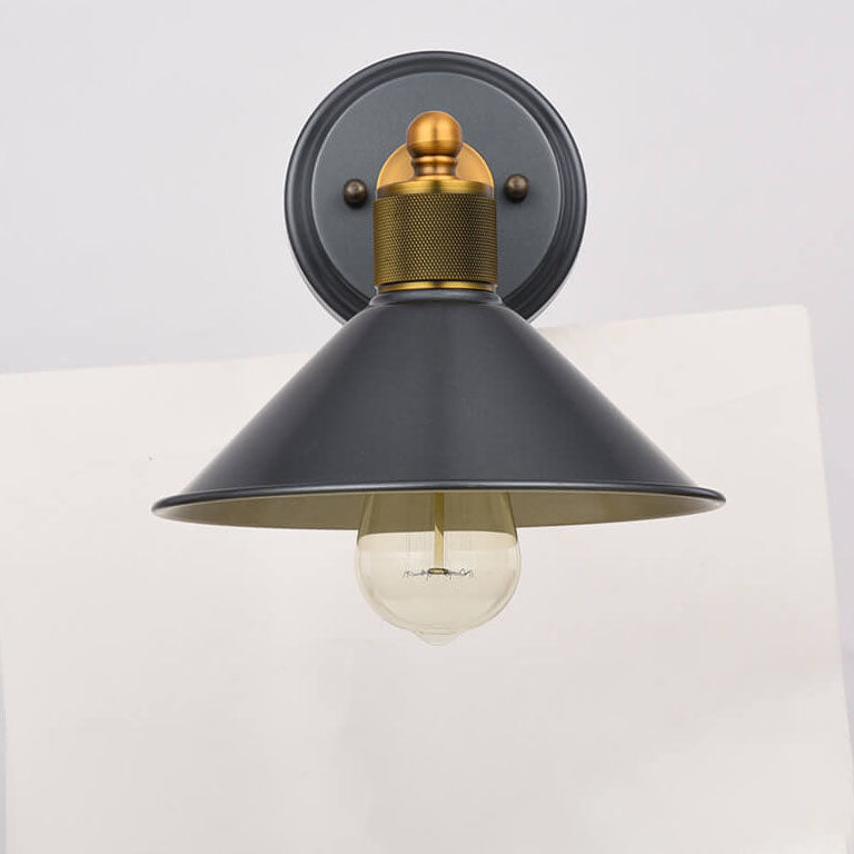 Aluminum Wrought Iron Lampshade 1-Light Wall Sconce Lamp