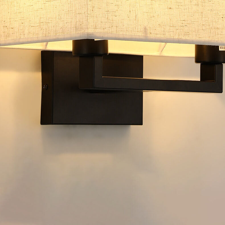 Solid Rectangular Iron Fabric 1-Light Wall Sconce Lamp