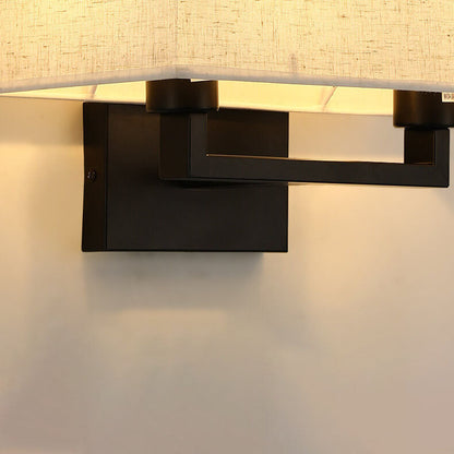 Solid Rectangular Iron Fabric 1-Light Wall Sconce Lamp