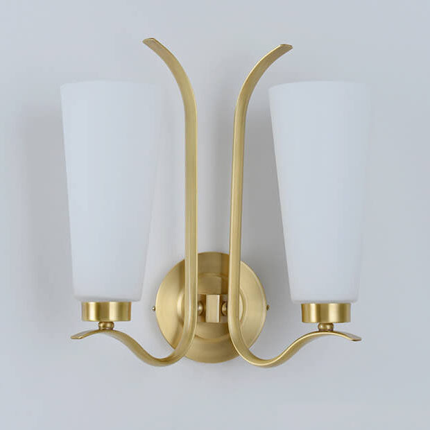 European Light All Copper Glass 1/2-Light Wall Sconce Lamp