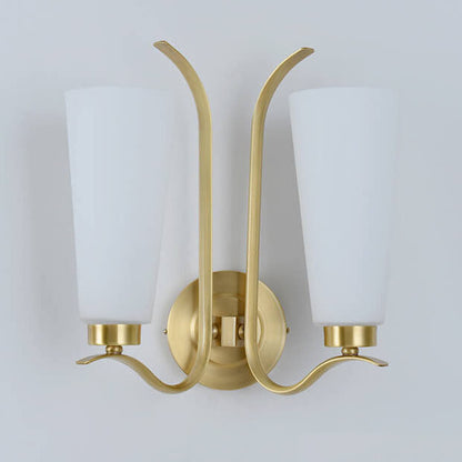 European Light All Copper Glass 1/2-Light Wall Sconce Lamp