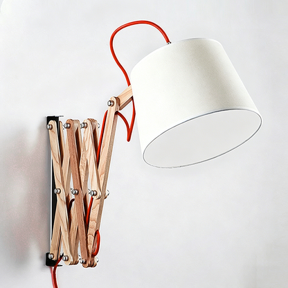 Linen Iron Retractable Rotating 1-Light Wall Sconce Lamp
