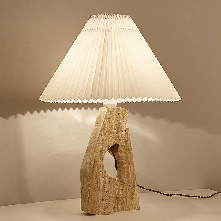 Contemporary Creative Dome Stone Fabric 1-Light Table Lamp