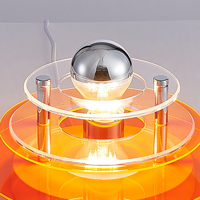 Multi-Layer Saucer Iron Acrylic 1-Light Wall Sconce Lamp