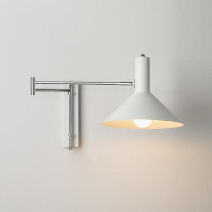 Round Tapered Iron 1-Light Retractable Wall Sconce Lamp