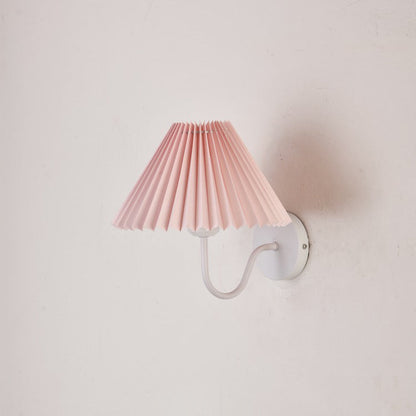 Mushroom Curved Rod Iron Fabric 1-Light Wall Sconce Lamp