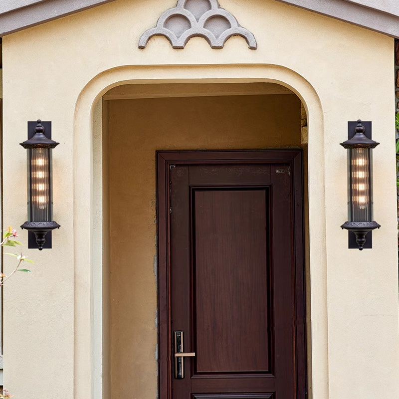 Waterproof Aluminum Glass Cylinder 1-Light Wall Sconce Lamp