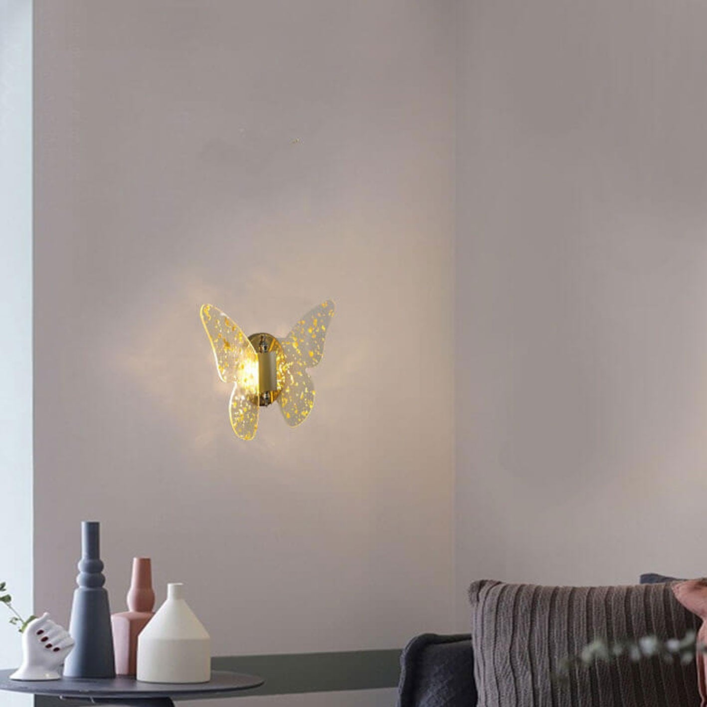 Creative Gold Foil Acrylic Butterfly LED Wall Sconce Lamp