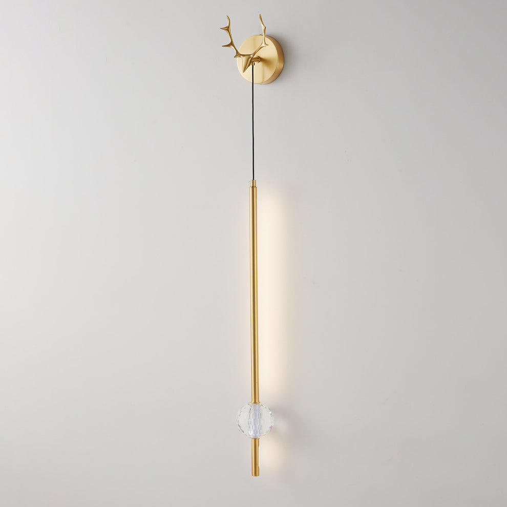 Strip Orb Full Copper Crystal Silicone LED Wall Sconce Lamp