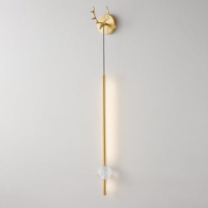 Strip Orb Full Copper Crystal Silicone LED Wall Sconce Lamp