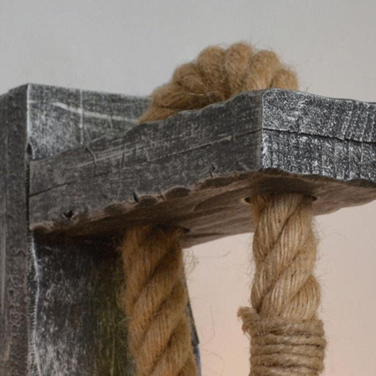 Vintage Solid Wooden Twine 1-Light Wall Sconce Lamp