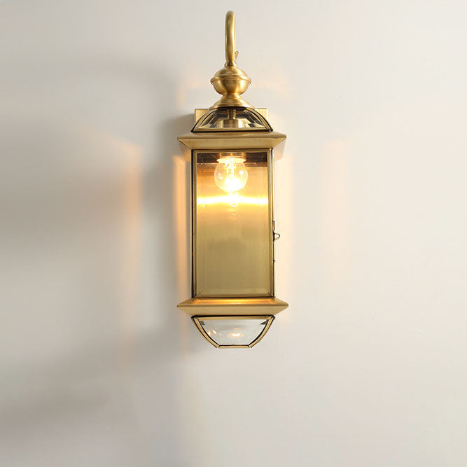 Copper Lantern 1-Light Outdoor Waterproof Wall Sconce Lamp