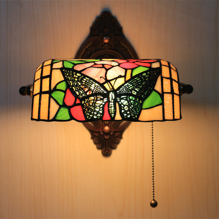 Tiffany Zinc Stained Glass 1-Light Wall Sconce Lamp