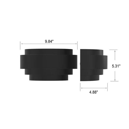European Solid Color Half-circle Iron LED Wall Sconce Lamp