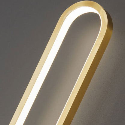 Light Luxury Full Brass Long Ring LED Wall Sconce Lamp