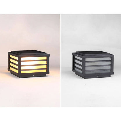 Modern Minimalist Waterproof Solar Square Aluminum PC LED Post Landscape Lighting for Garden