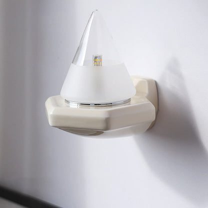 Minimalist Cone Iron Ceramic Glass 1-Light Wall Sconce Lamp