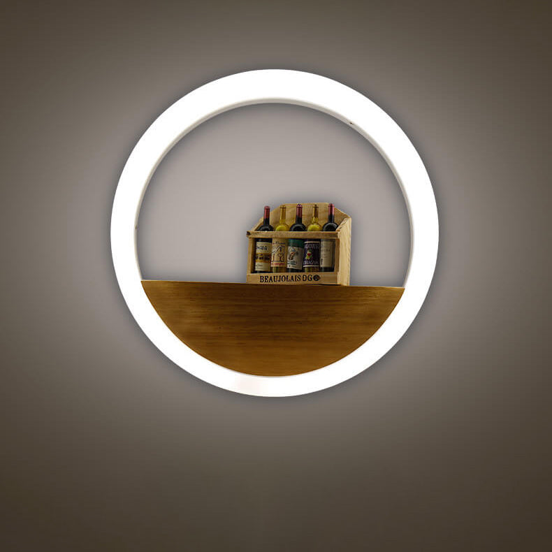 Solid Acrylic Storage Decoration Round LED Wall Sconce Lamp