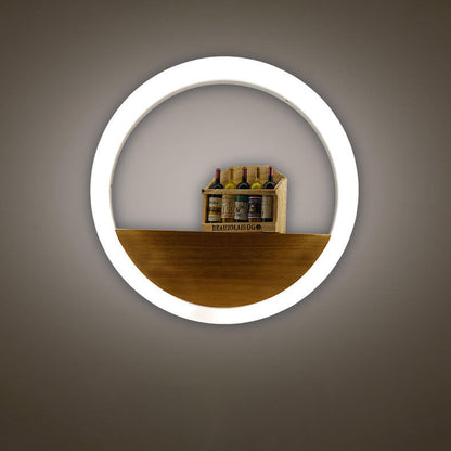 Solid Acrylic Storage Decoration Round LED Wall Sconce Lamp