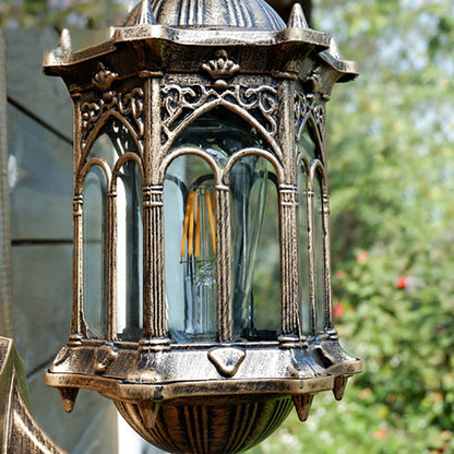 Hexagonal Watermarked Glass 1-Light Wall Sconce Lamp