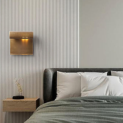 Rolled Edge Rectangle All Copper 1-Light Wall Sconce Lamp