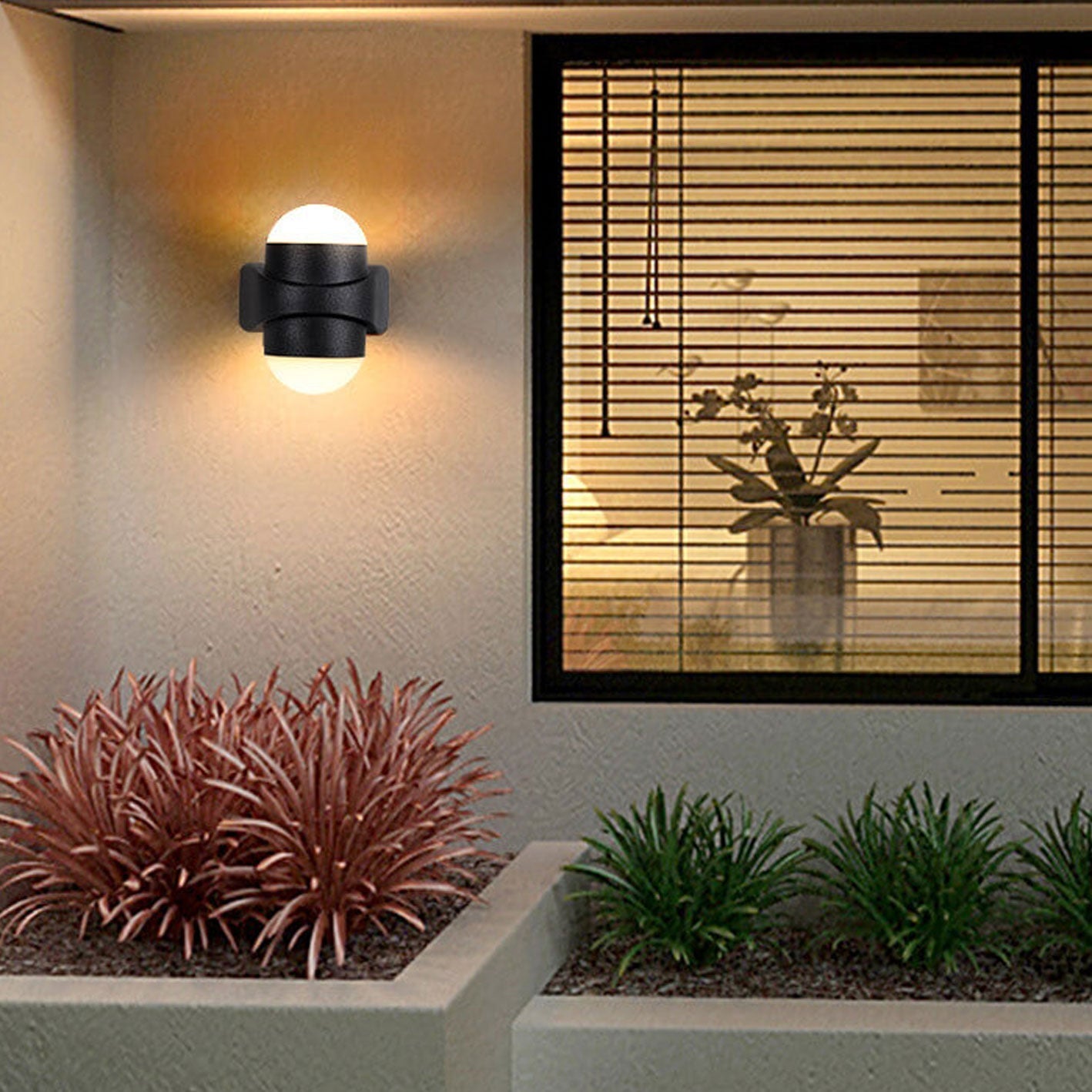 Cylinder Ball LED Outdoor Waterproof Patio Wall Sconce Lamp