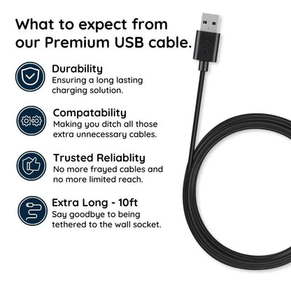 10ft Micro USB Fast Charging Cable