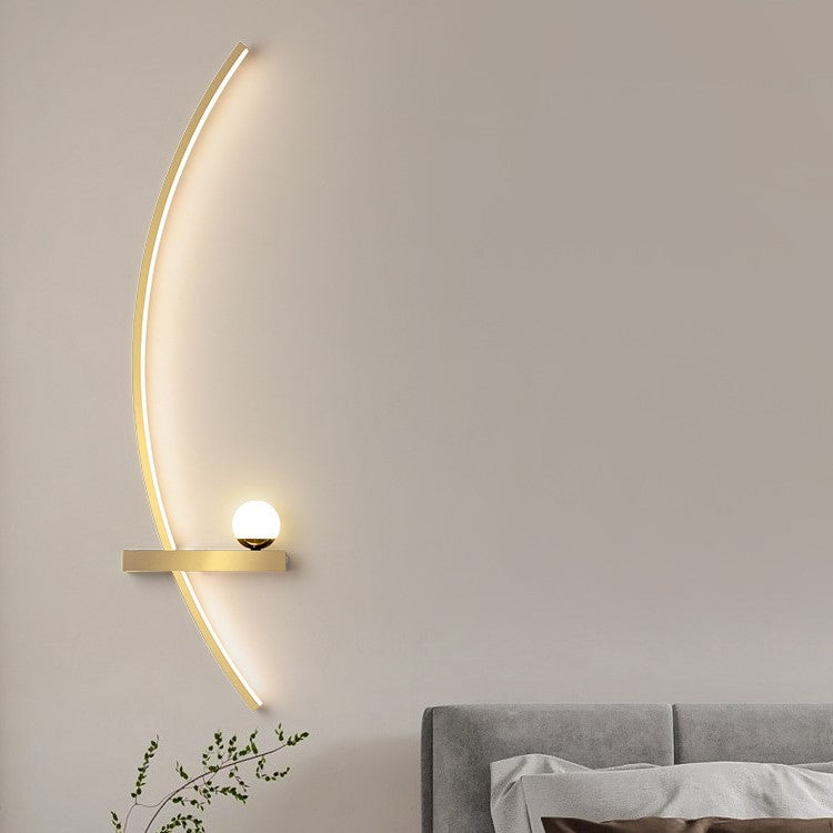 Curved Spherical Iron Silicone LED Wall Sconce Lamp