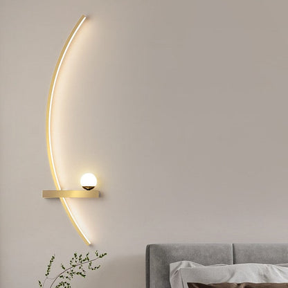 Curved Spherical Iron Silicone LED Wall Sconce Lamp