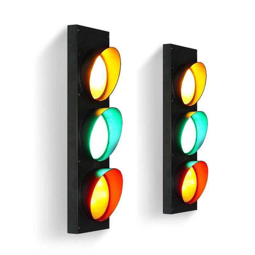 Industrial Traffic Light Metal 3-Light LED Wall Sconce Lamp
