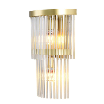 Modern 2-Light Fringe Glass Wall Sconce Lamp